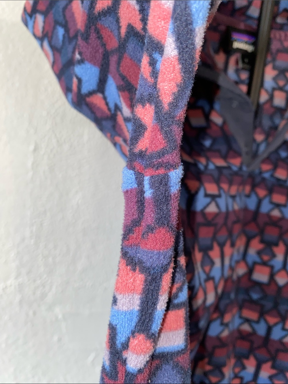 Patagonia Pullover Loose Snap Placket Polyester Fleece Geometric Outdoors Small - Picture 8 of 12